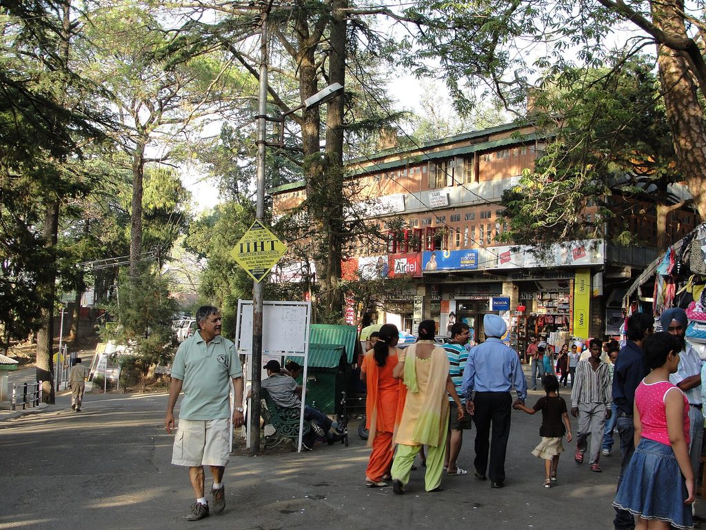 A quiet bend on Lower Mall Road in Kasauli