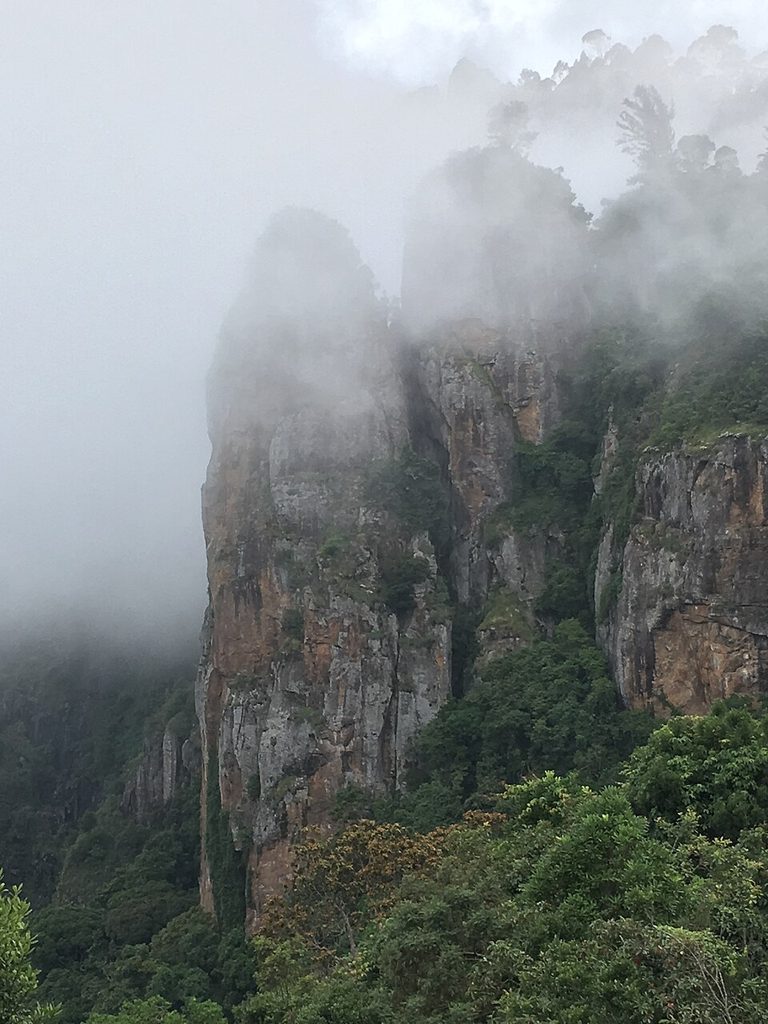 Pillar Rocks in mist