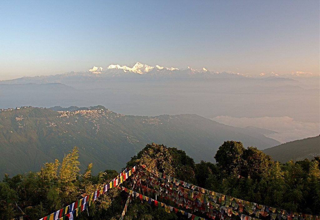 An archive photograph of the Himalayan view from Tiger Hill